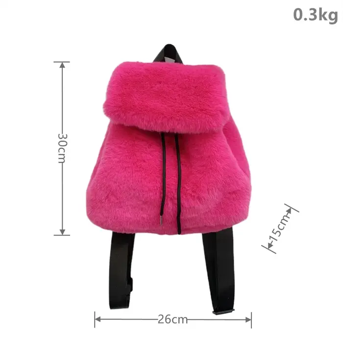 Sac à Dos de Luxe en Fausse Fourrure pour Femme