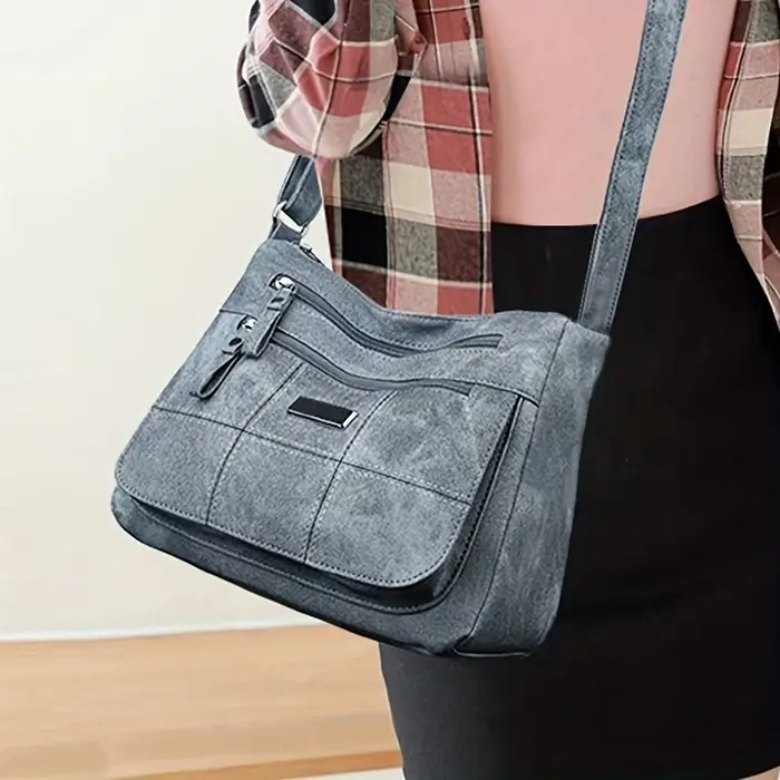 Sac à bandoulière Hobo élégant à motif quadrillé rétro