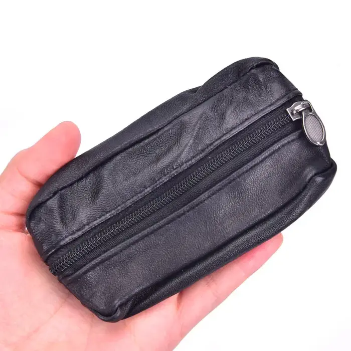 Mini sacs à main souples à fermeture éclair, sac à main unisexe pour portefeuilles de poche d'argent