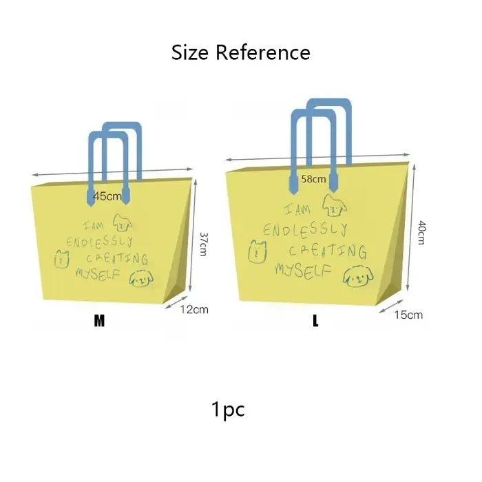 Sac de courses jaune réutilisable et imperméable, motif chien mignon, pliable, en tissu tressé, pour