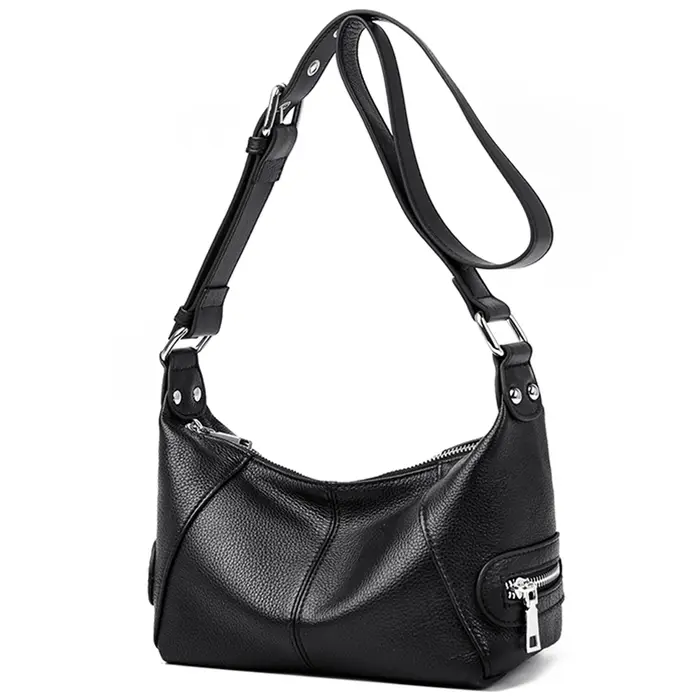 Sac bandoulière en cuir véritable pour femme