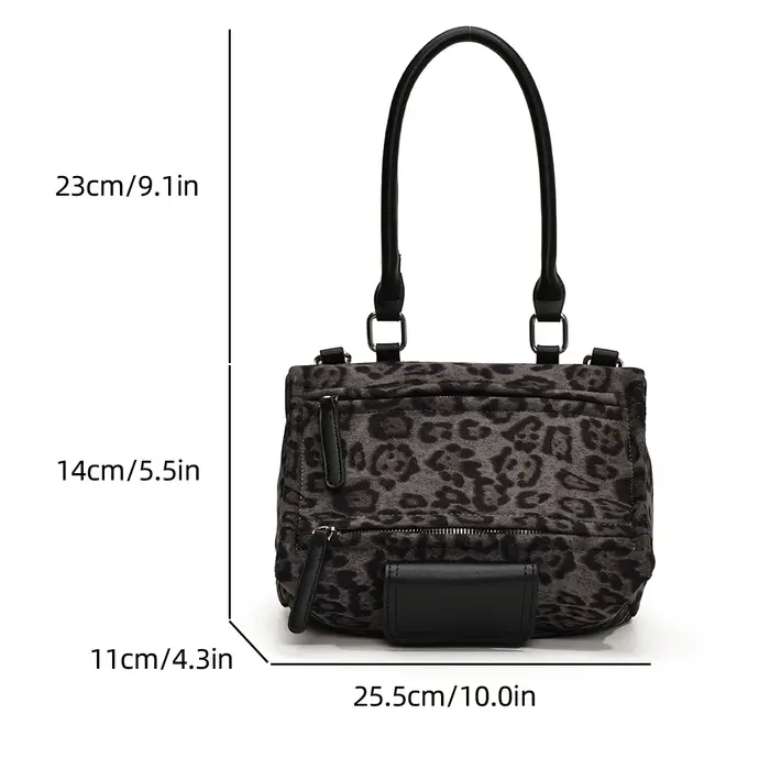 Pochette Vintage en daim léopard