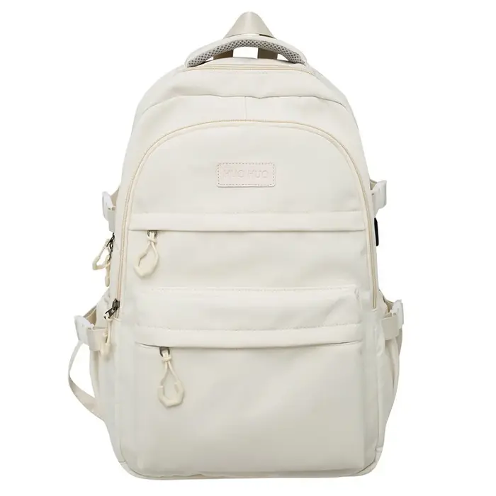 Sac à dos de couleur unie de grande capacité pour lycéens