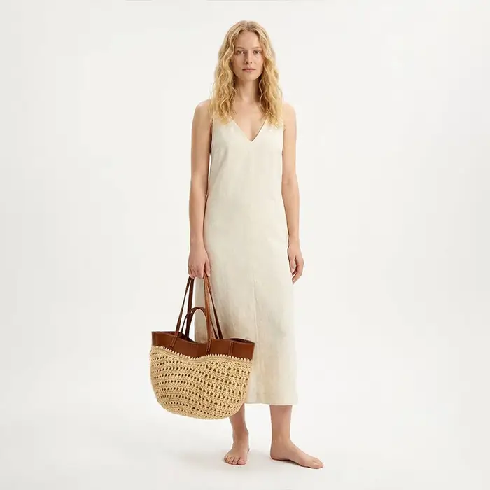 Sac de plage en raphia tressé pour femme