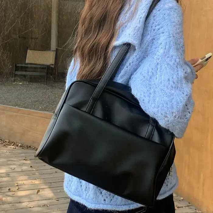 Sac fourre-tout de Style coréen pour femmes, grande capacité, sac à bandoulière simple, polyvalent, Vintage, sous les bras, nouvelle collection 2025