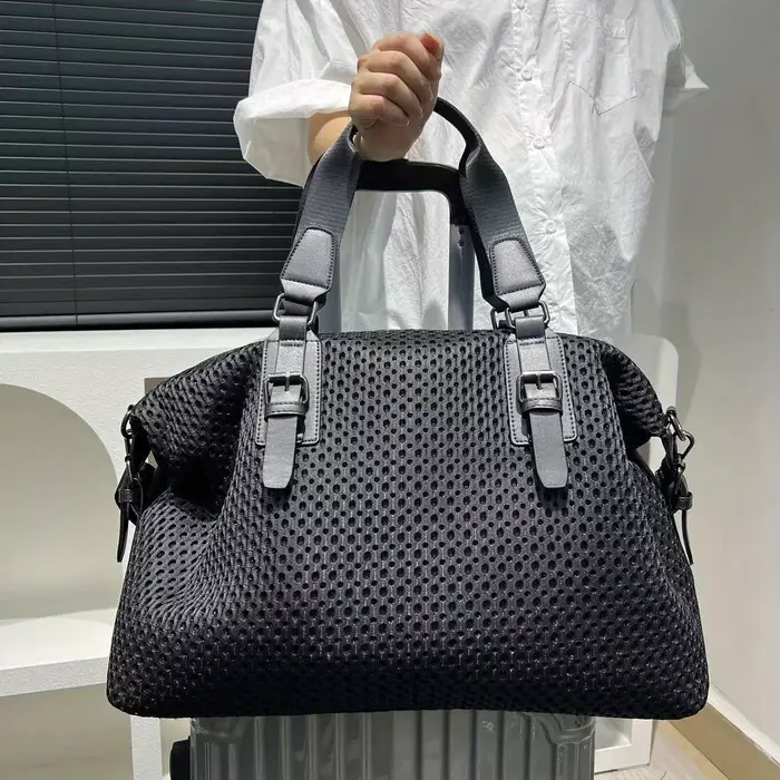 Grand sac de voyage en nylon imperméable pour femme, sac messager à bandoulière simple, loisirs, vac