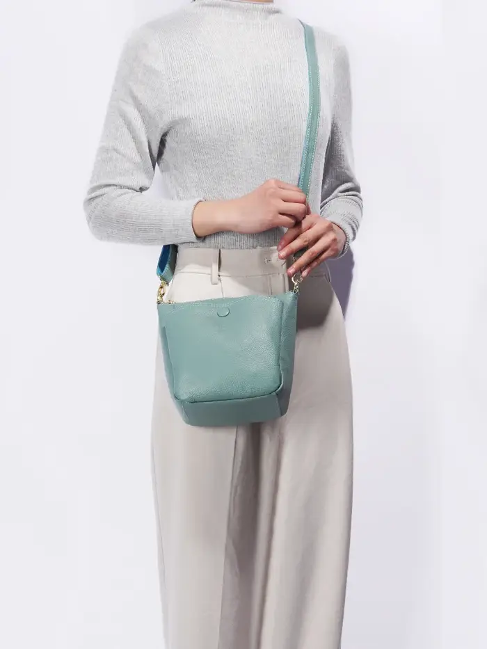 Zency Laides-Sac à main en cuir de vachette souple pour femme, petit sac à bandoulière décontracté,