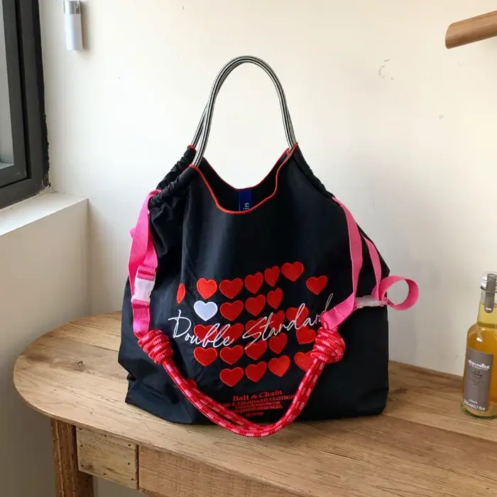 Nouveau produit : Sac de shopping brodé ciel étoilé, sac à main pour femme de style japonais, sac à 