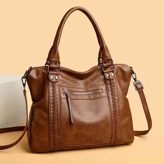 Style d'hiver Sac à main grande capacité sacs à bandoulière grand fourre-tout décontracté Sac à main dames A4 sacs à bandoulière en cuir souple Sac d'affaires