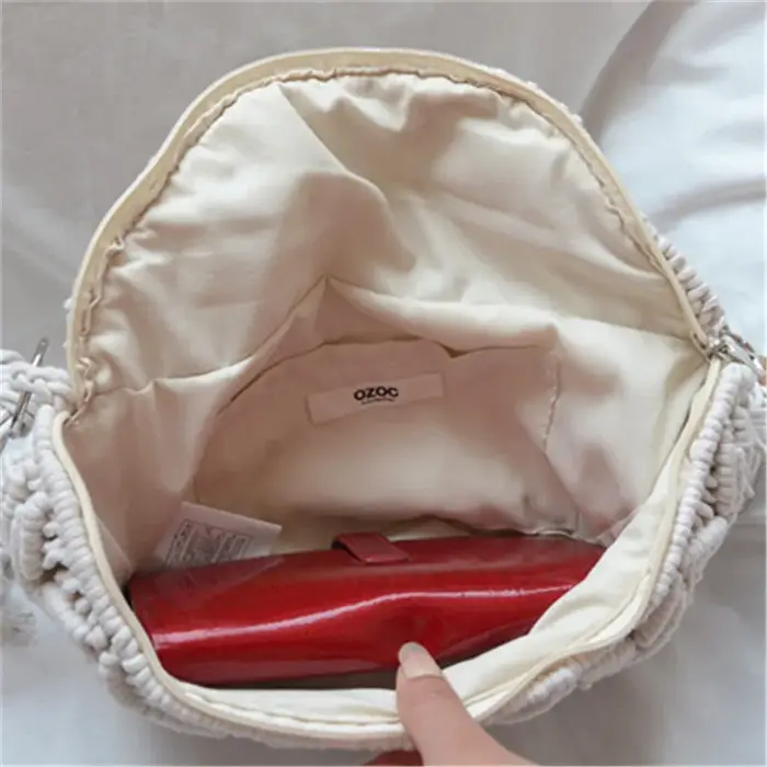 Sac de plage bohème d'été tissé à la main avec glands