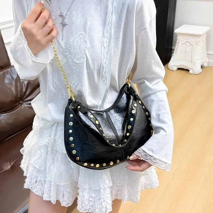 Sac à bandoulière demi-lune pour femmes