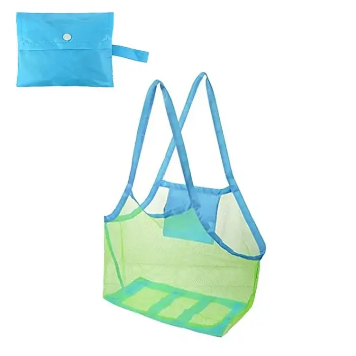 Grand sac de plage multicolore en maille