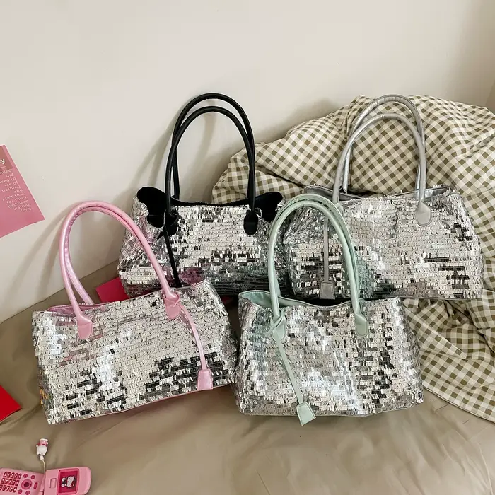 Sacs fourre-tout décontractés à sequins grande capacité