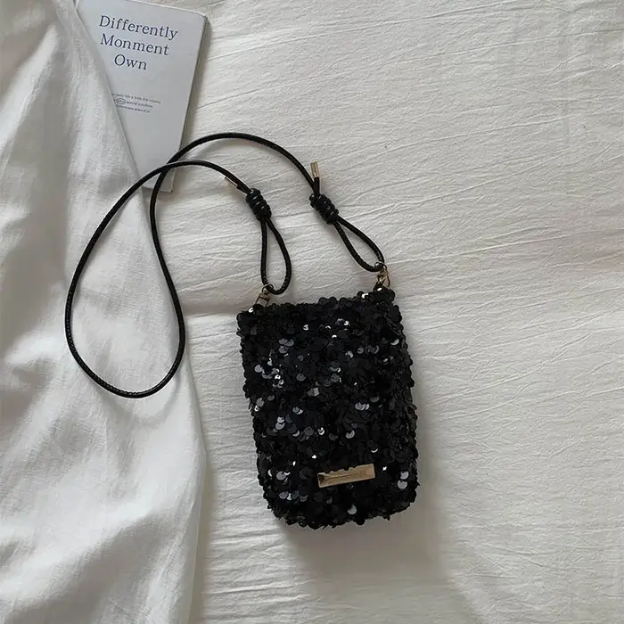 LEFTSIDE Mini paillettes sacs à bandoulière pour femmes 2025 concepteur nouvelle soirée Bling Bling 