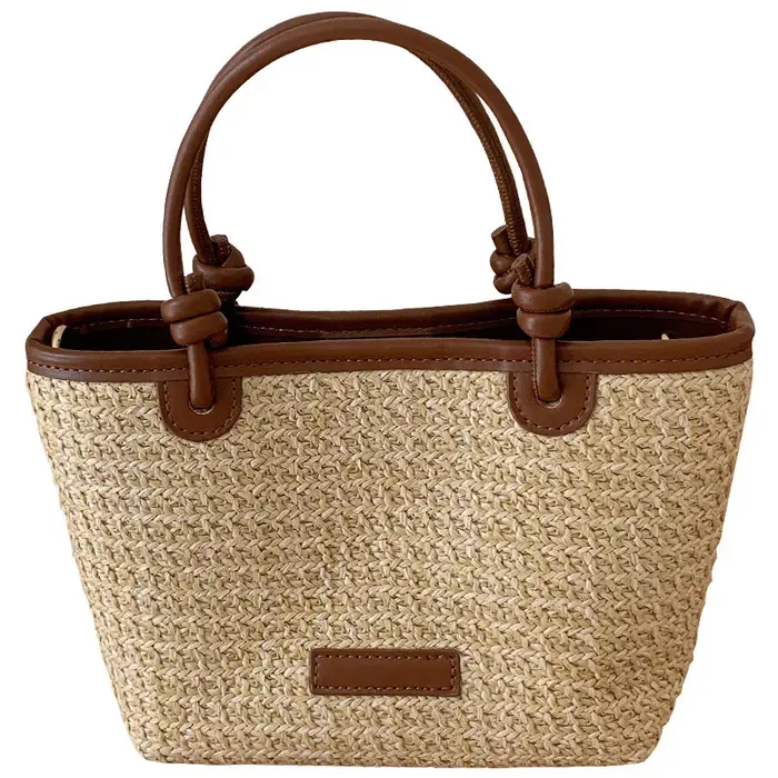 Mini sac fourre-tout en paille tressée