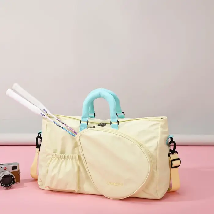 Sac de sport 36-55L pour raquettes de badminton et de tennis, sac de fitness pour femme avec séparation humide/sèche, sac de voyage à main, bandoulière et épaule unique