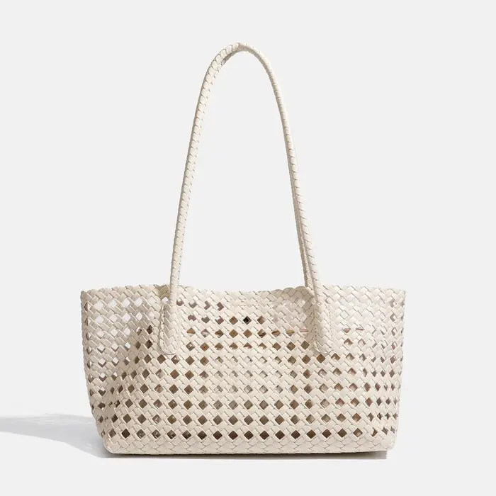Sac fourre-tout tissé vert citron avec pochette, sac à bandoulière pour femme, idéal pour l'été et l