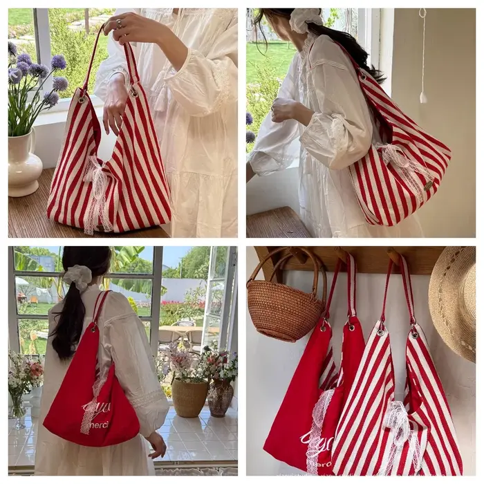Sac à main double face pour femme avec nœud en dentelle - Idéal pour les trajets quotidiens