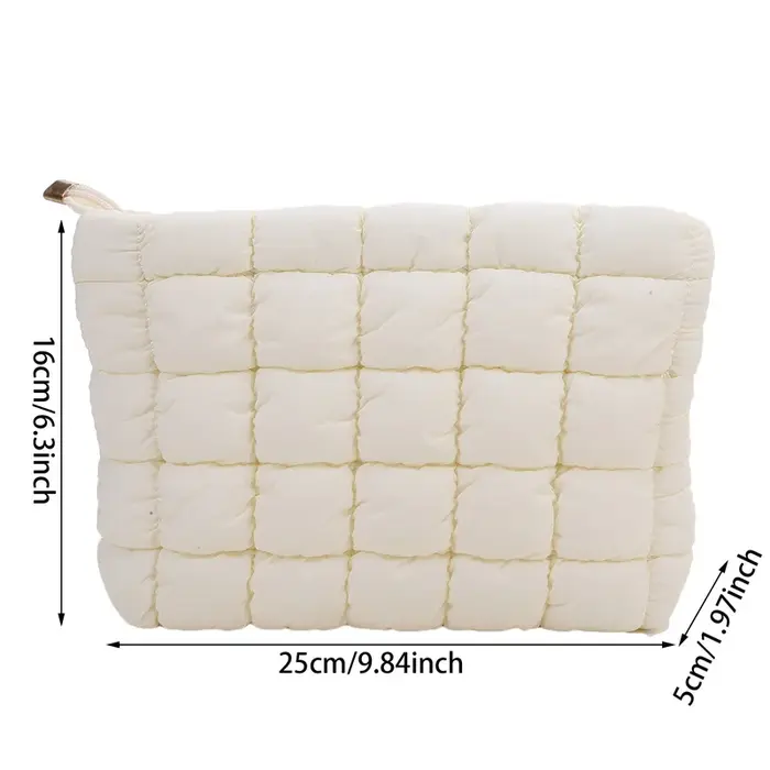 Pochette à cosmétiques rembourrée en coton pour femmes