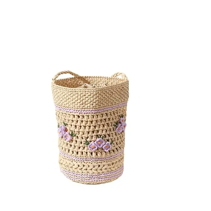 Sac en paille brodé Laffia