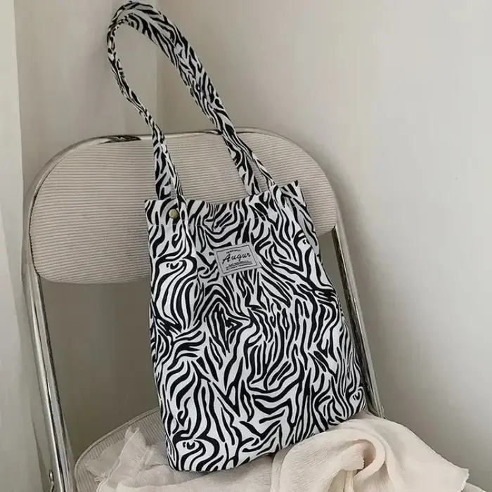 Grand sac fourre-tout coréen Chic et décontracté, sac à bandoulière léopard pour dames, sac en toile