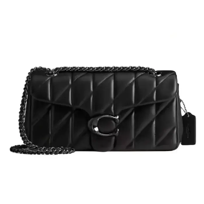 Sac à chaîne à motif diamant noir de haute qualité, sac messager à bandoulière, petit sac carré à ch