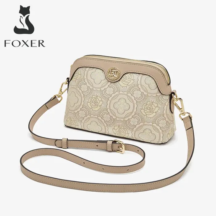 Sac à bandoulière brodé de style chinois FOXER pour femme, nouvelle collection 2026, grand sac à mai