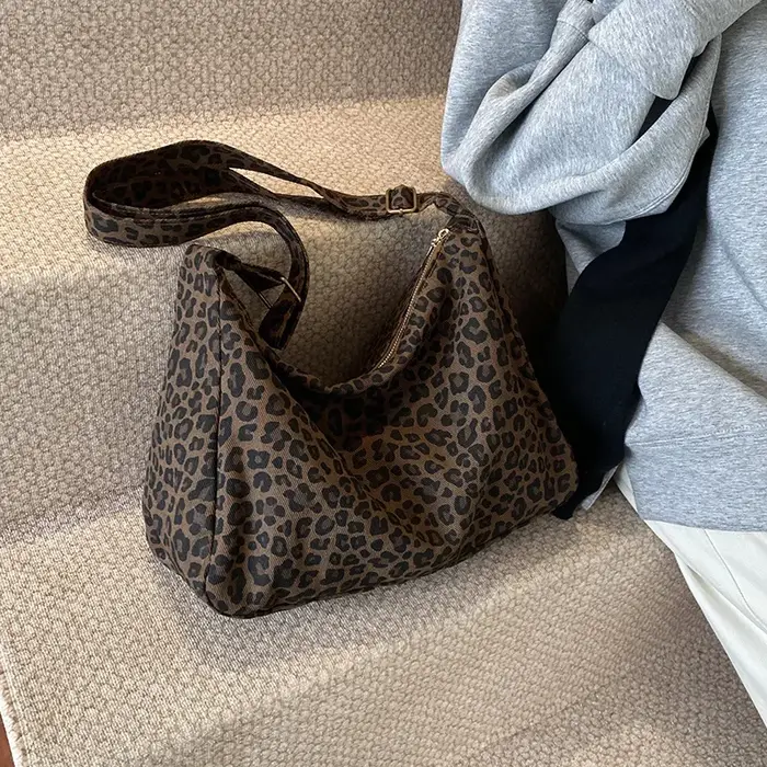 Sac fourre-tout tendance imprimé léopard pour femmes