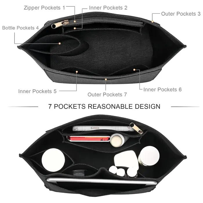 Insert de sac à main en feutre, insert de sac à main Longchamp Le Pliage