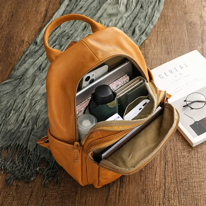 Sac à dos de luxe de styliste en cuir véritable pour femmes