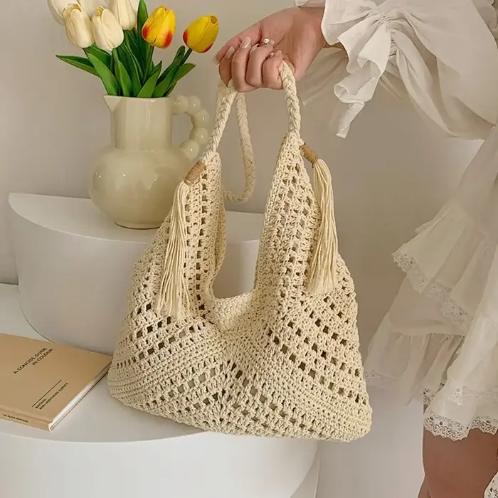 Sac à bandoulière bohème simple en tricot