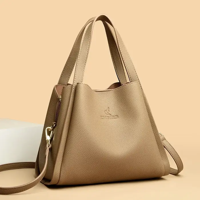 Véritable marque en cuir souple sacs à poignée supérieure femmes