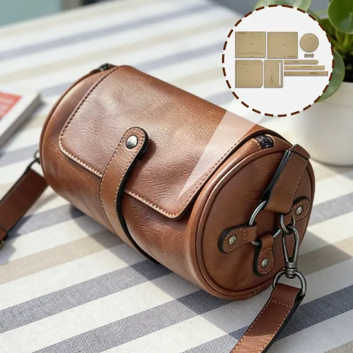 YOMDID Kit de 9 pièces pour la fabrication de sacs cylindriques en cuir faits main