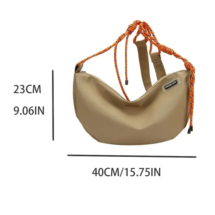 Sac à Bandoulière en Nylon en Forme de Demi-Lune