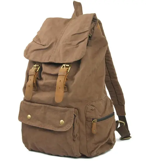 Sac à dos militaire en cuir vintage pour hommes et femmes