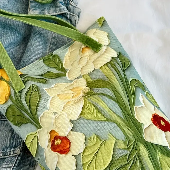 Sac seau Oxford à fleurs d'été de grande capacité pour femmes