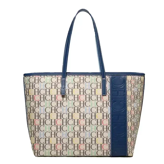 Sac fourre-tout CH en cuir véritable marron avec monogramme, grande capacité, sac à bandoulière, sac
