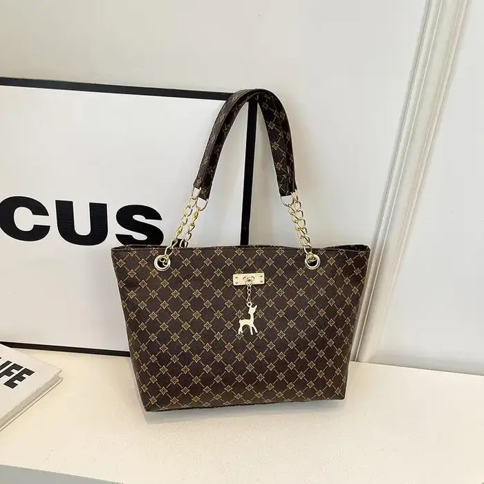 Sac fourre-tout rétro à monogramme