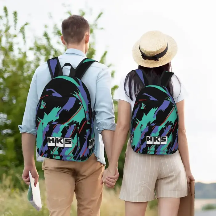 Sac à Dos en Toile à Motif Rétro pour Homme et Femme Adolescent