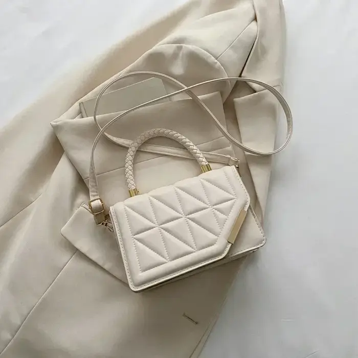 Sac à bandoulière en cuir PU à carreaux pour femmes, sacs à main carrés de marque de styliste, petit
