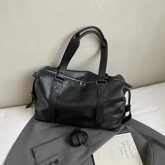 Sac fourre-tout de grande capacité pour femmes, sac à bandoulière de voyage de bonne qualité, sac à main noir marron pour dames, sacoche en cuir Pu solide