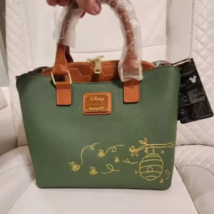 Sac bandoulière pour femme imprimé intégral Pooh & Friends, sac à double sangle, sac à main en cuir motif dessin animé pour femme