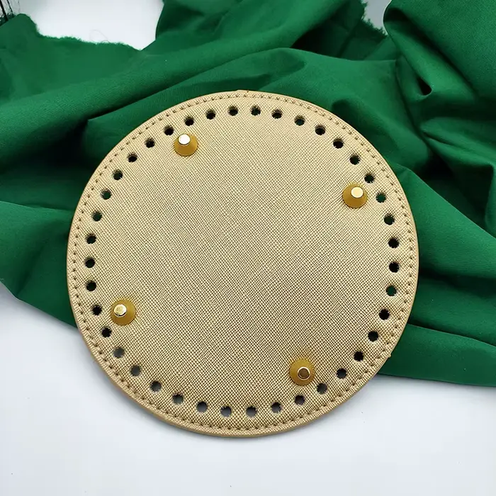 Sac Astronomique Rond en Cuir PU, Base Faite à la Main avec Trous, Accessoires de Bricolage au Croch