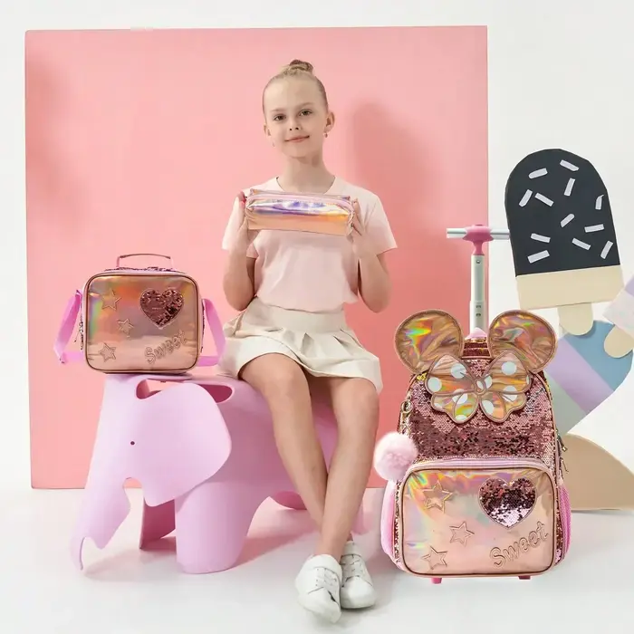 Sac à dos roulant pour filles