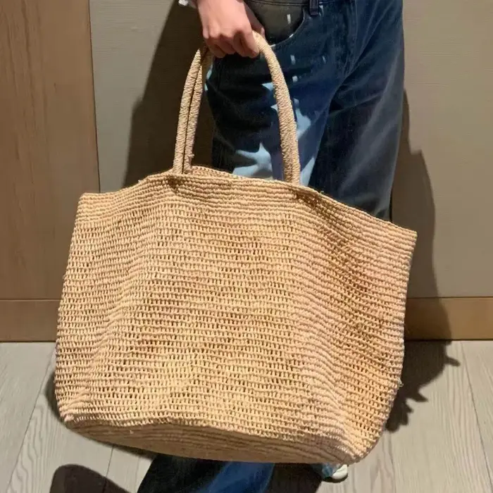 Sac fourre-tout en paille de raphia grande capacité pour femme