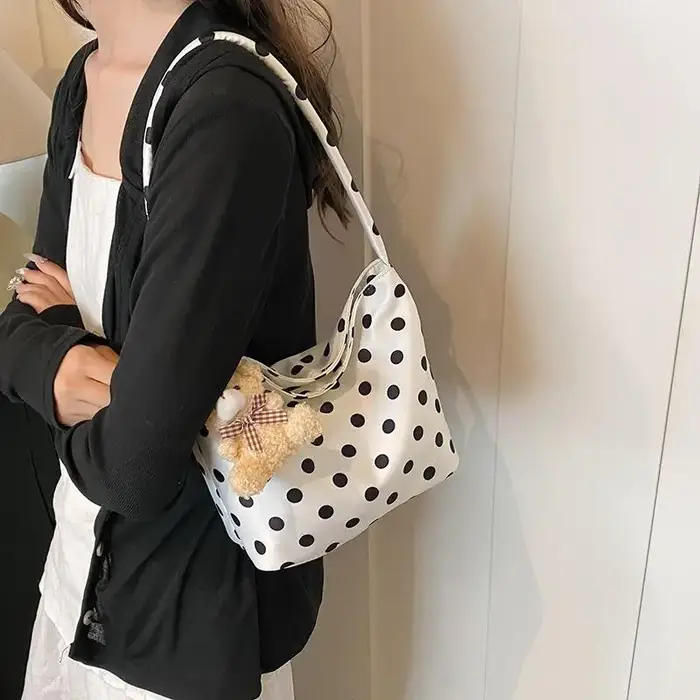Sac fourre-tout à pois mignon pour femmes