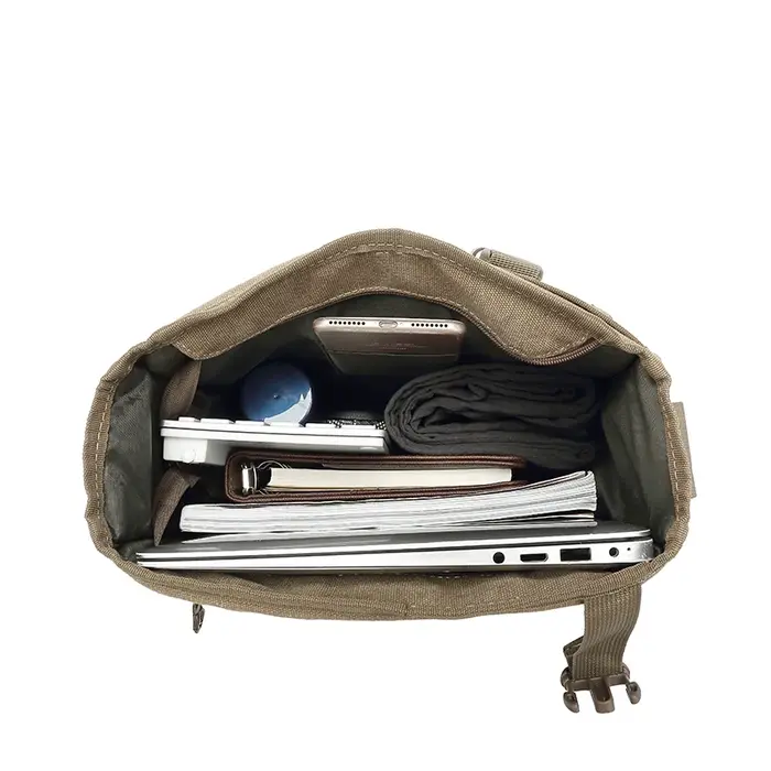Sac à main en toile avec fermeture éclair pour homme