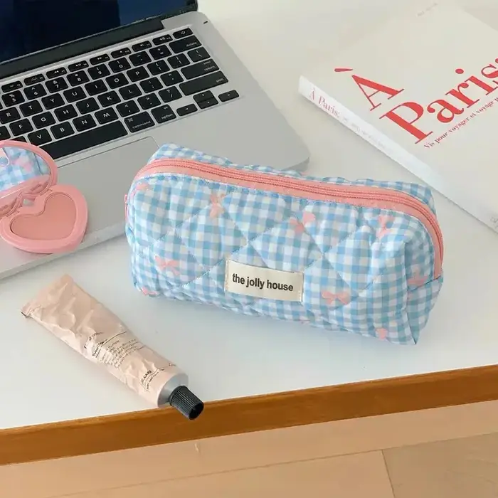 Nouveau dessin animé nœud papillon fourre-tout maquillage sac à fermeture éclair femmes grande capac