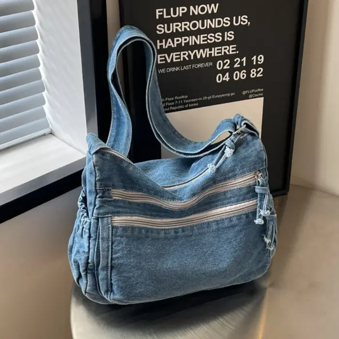 Sac à bandoulière Vintage en Denim pour femmes