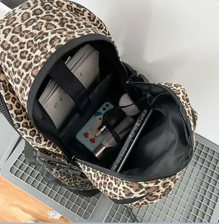 Sac à dos de voyage imprimé léopard pour hommes et femmes